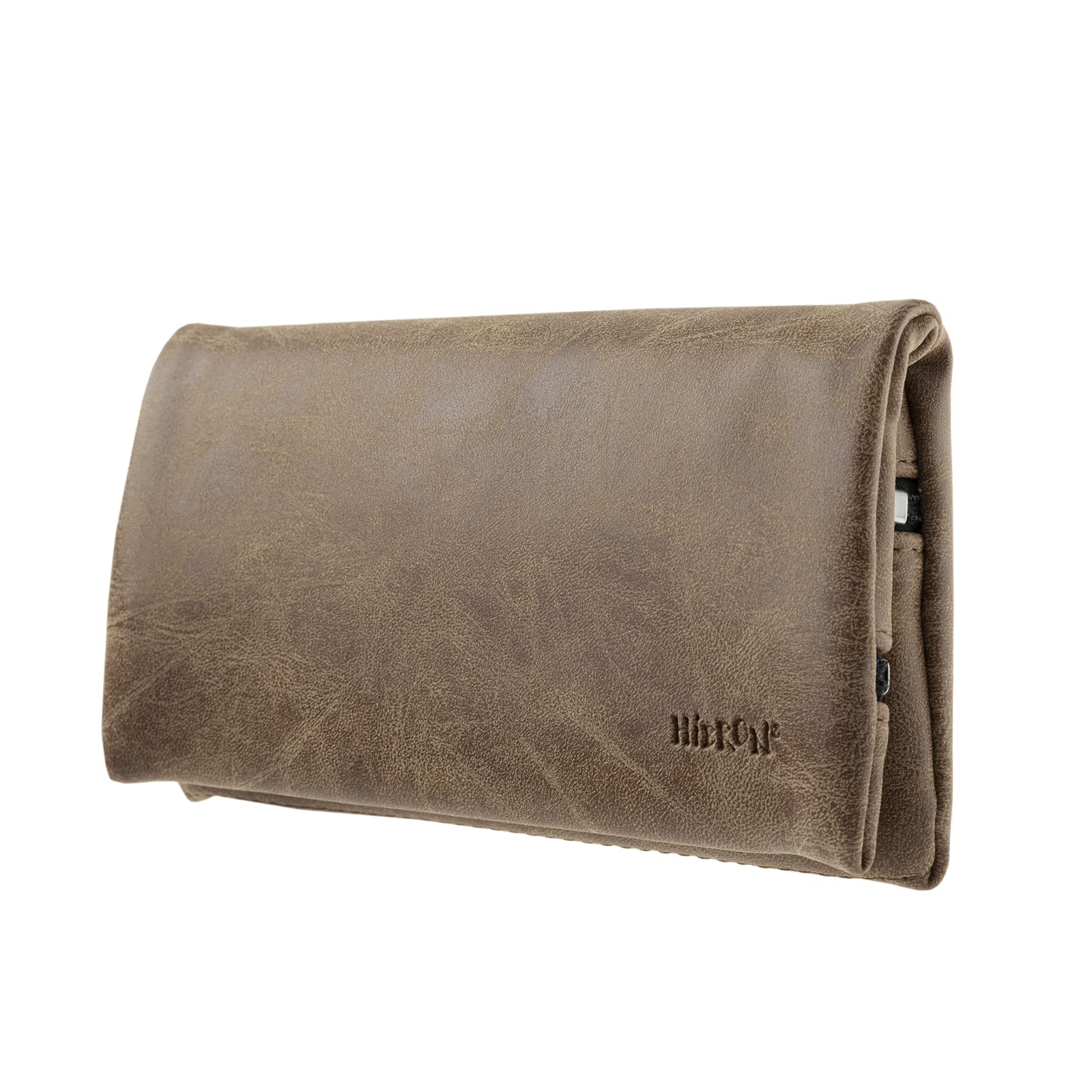 HIBRON Porta tabacco Borsello in vera pelle (58105 Marrone)