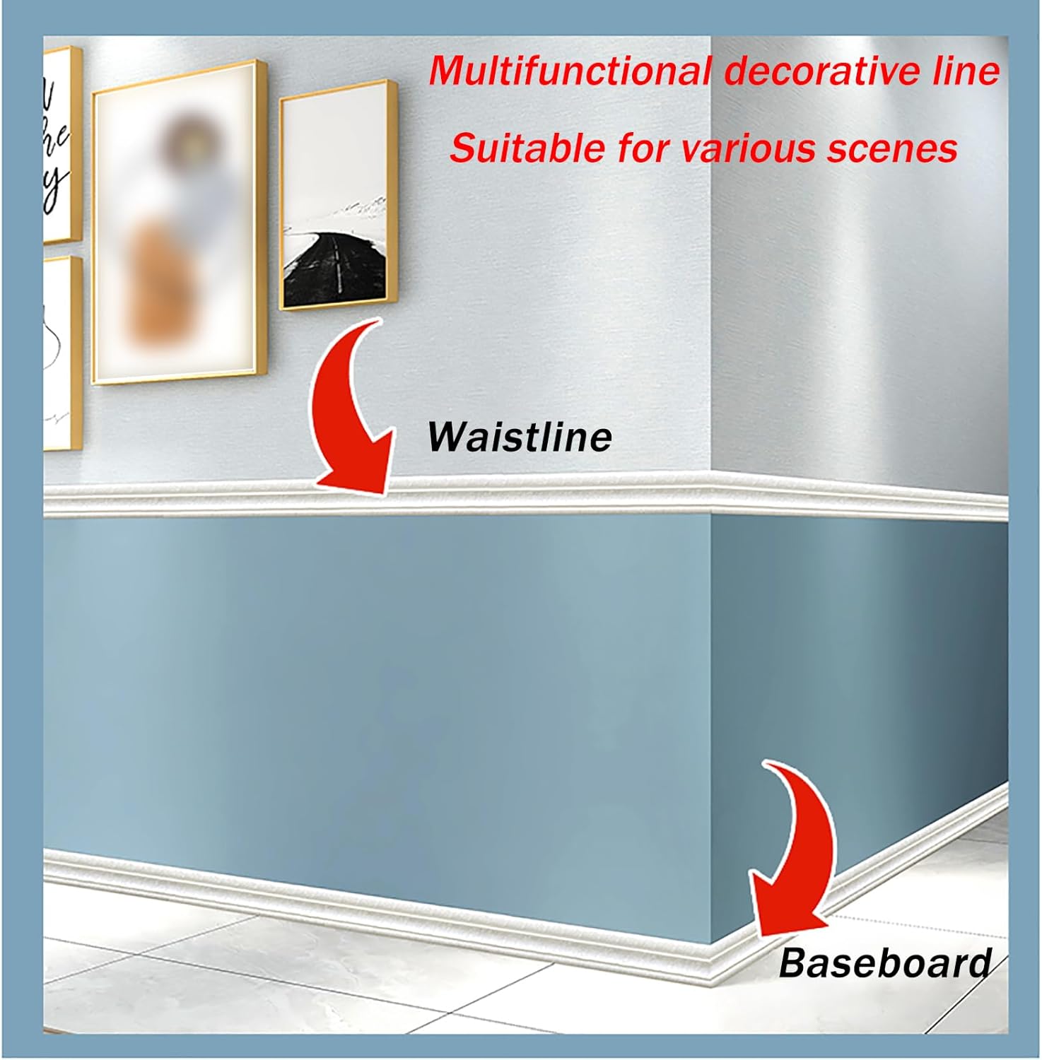 Baseboard Trim Flexible Floor Molding 16.4Ft × 3.74inch Easy Installation for Cover The Crevices Floor Corner,White