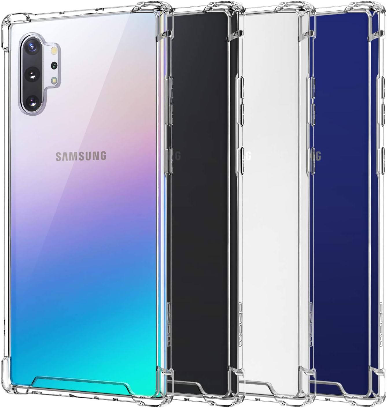 MoKo Compatible with Galaxy Note 10 Plus Case/Galaxy Note 10+ 5G Case, Reinforced Corner TPU Bumper + Anti-Yellow Hard Panel Cover Fit Samsung Galaxy Note 10 Plus / 10+ 5G 6.8" 2019 - Crystal Clear