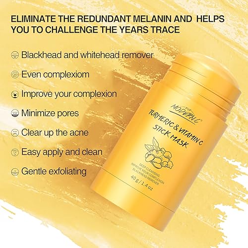 Miniatura 2 de Máscara de barra de arcilla de cúrcuma Máscara orgánica de vitamina C para limpieza de puntos negros, máscara de barro para limpieza profunda de