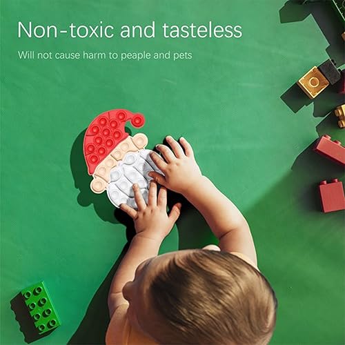 Miniatura 3 de Juguetes sensoriales de Papá Noel Pop It para niños, juguetes sensoriales de burbujas de Papá Noel rojo, paquete de 2
