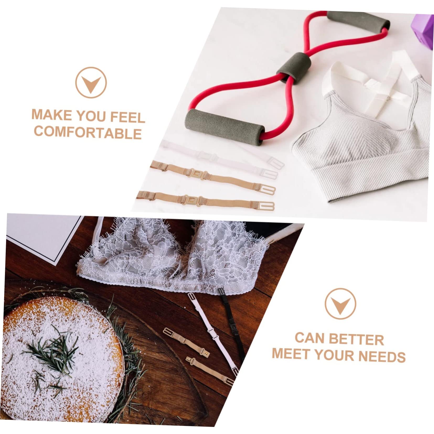 SHERCHPRY 48pièces Bretelles De Soutien- Élastiques Réglables Accessoires De Lingerie Couleurs Assorties