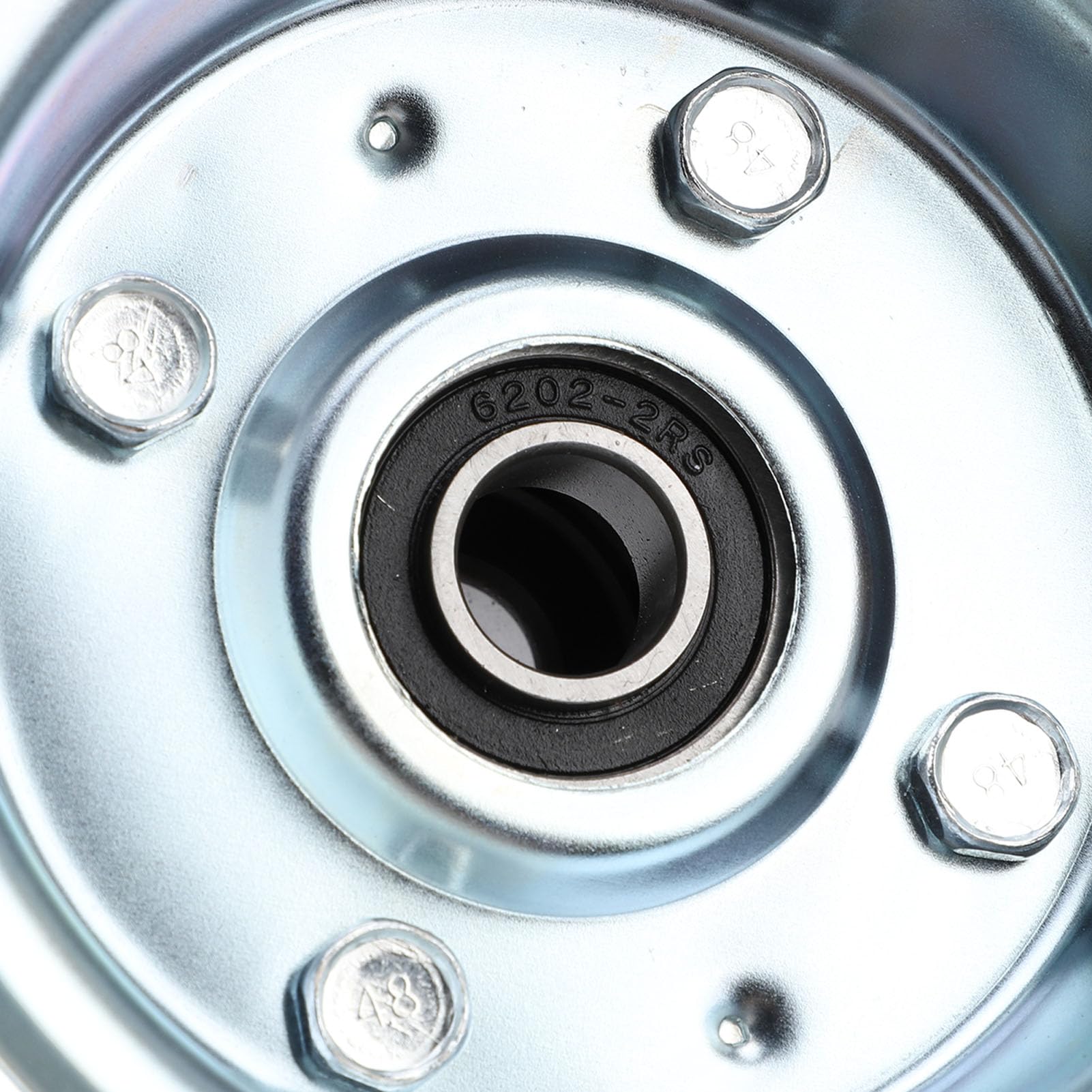 Rueda de Caucho Macizo, 2 Piezas de Repuesto de Rueda a Prueba de Pinchazos de 10 Pulgadas con Rodamientos de 5/8 de Pulgada, Buje Desplazado para Carro, Carretilla, Cortacésped, Generador,