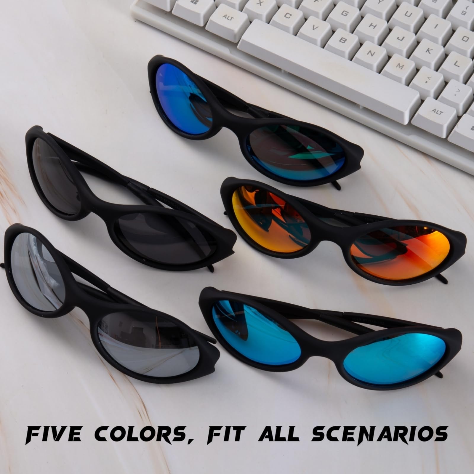 ICARA Polarisierte Sport-Sonnenbrille für Damen und Herren, ganztägigen Komfort, UV400-Schutz, für Radfahren, Angeln, Fahren, 3 Stück
