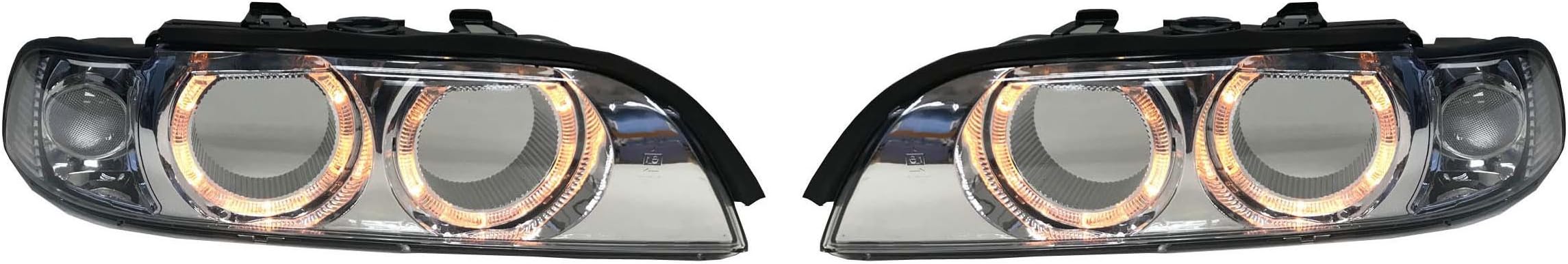 suitable for BMW E39 Headlight Lens set of 2 with HALO rings Turn Signal Reflector Left and Right