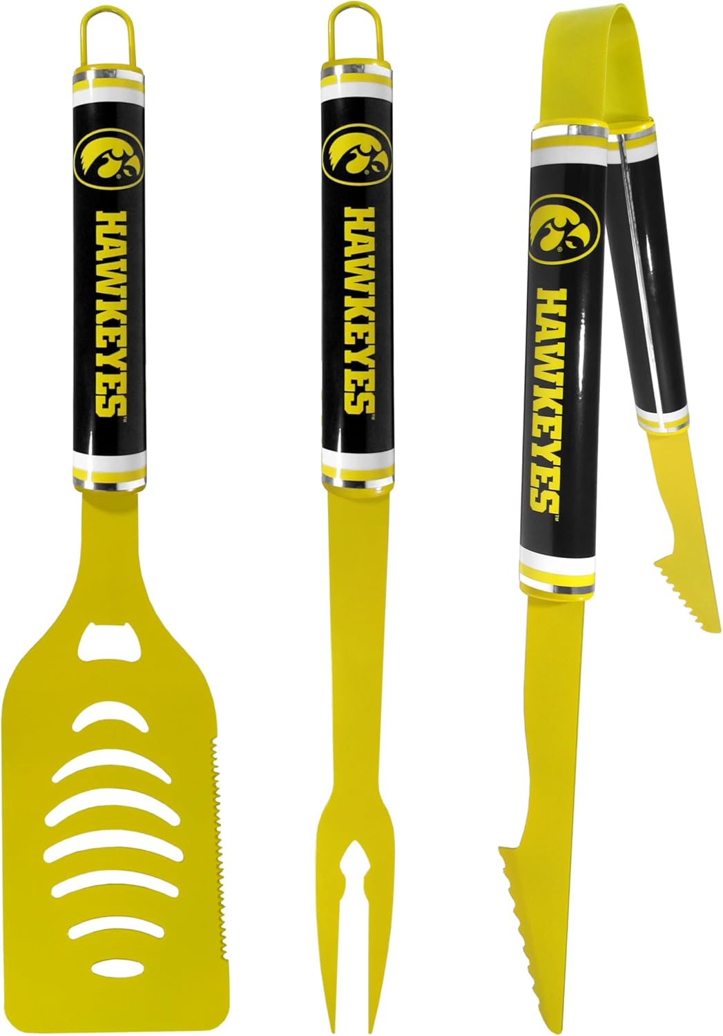 Siskiyou Sports NCAA Iowa Hawkeyes 3 pc Color BBQ Tools, One Size, Team Colors