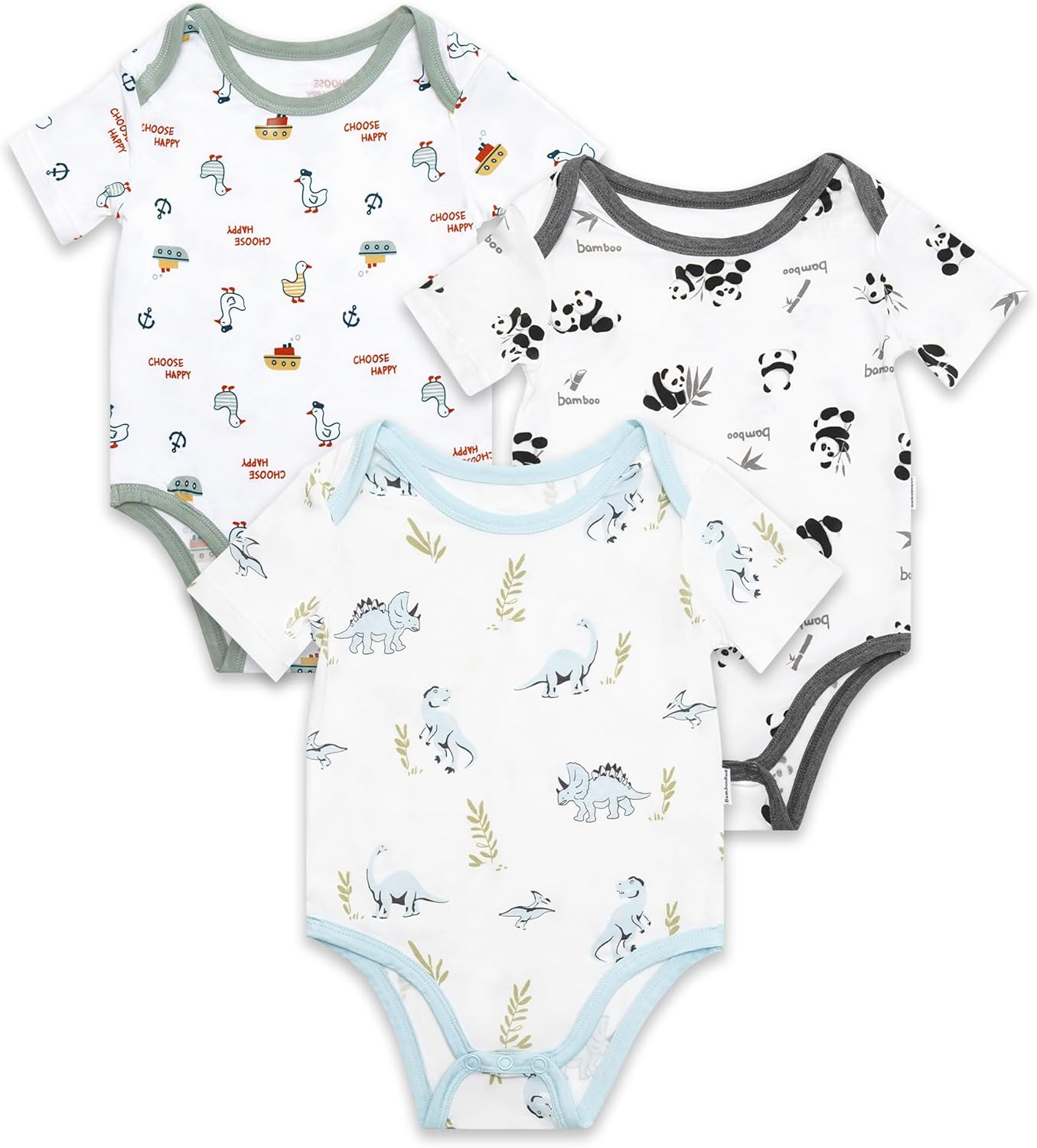 Baby Bodysuit Unisex Toddler Bodysuits Infant Boy Girl Short Sleeve Pajamas Bamboo Viscose Sleepwear NB-24 Months