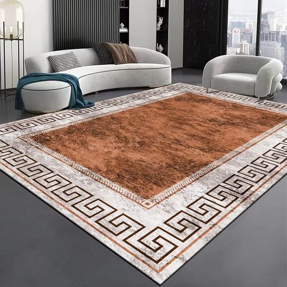 Tapis de salon moderne grand format lavable pour une chambre parentale chic