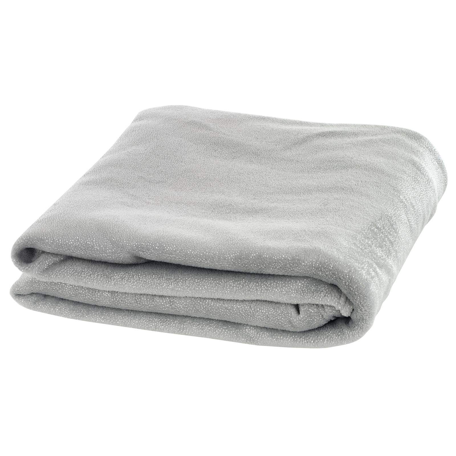 Luxurious Fleece Blanket Throw Silver With Sparkles Soft Flannel For Your Home Sofa Drape Bed Cover Snuggle Wrap Winter Warmer 200x155cm