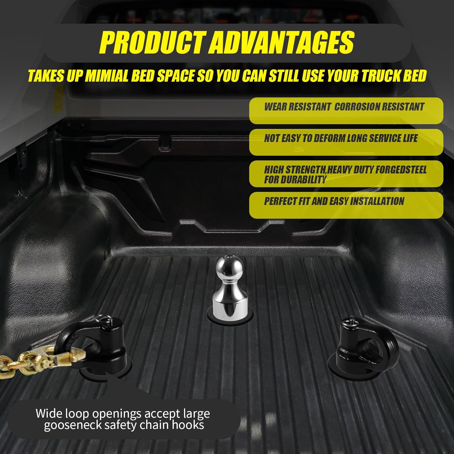 60618 Puck System Gooseneck Hitch Ball Kit,2-5/16 Inch Ball 30,000 lbs GTW for 2013-2024 Dodge RAM 2500 3500,Chrome