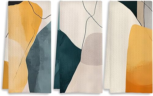 Miniatura 12 de Juego de 2 toallas de cocina con diseño floral bohemio, estilo retro de los años 70, toallas de mano para baño, decoración de cocina, 16 x 24 23-