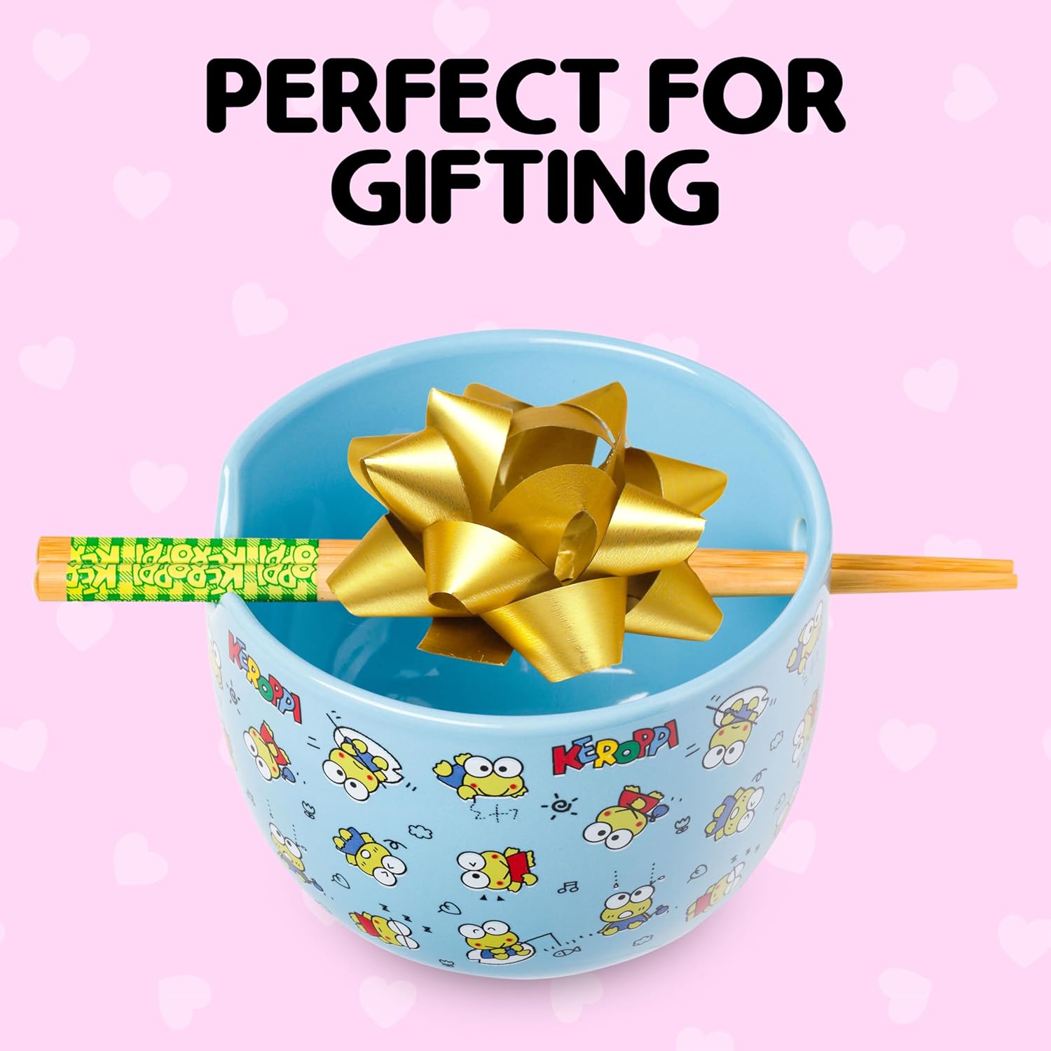 Silver Buffalo Sanrio Hello Kitty and Friends Keroppi Fishing and Doodling Ceramic Ramen Noodle Rice Bowl with Chopsticks, Microwave Safe, 20 Ounces - Image 7