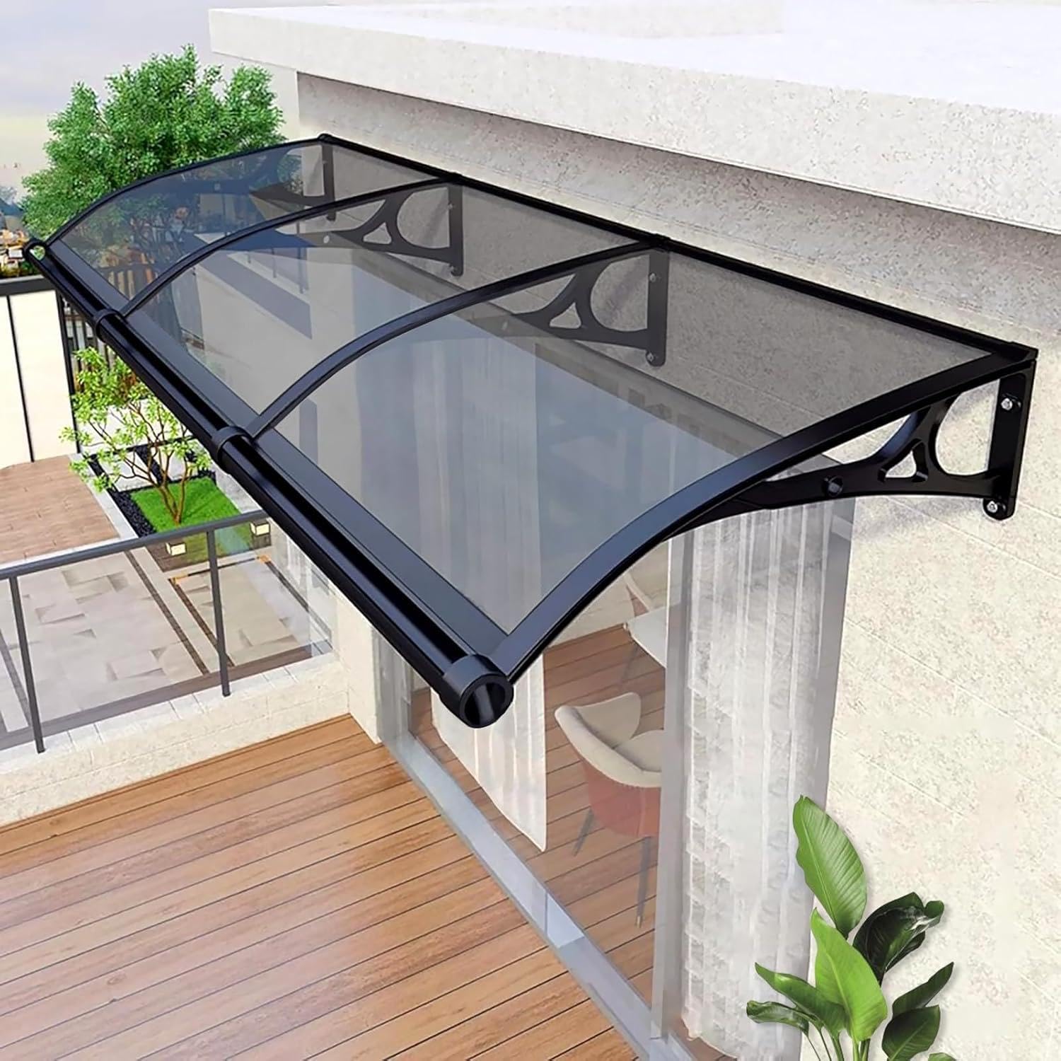 GJMSSMY Outdoor Door Awning, Door Canopy, Sun/Rain/Snow Protection for Windows/Patios/Roofs/Terraces, A-60x120cm (24x48in) Garden Awning