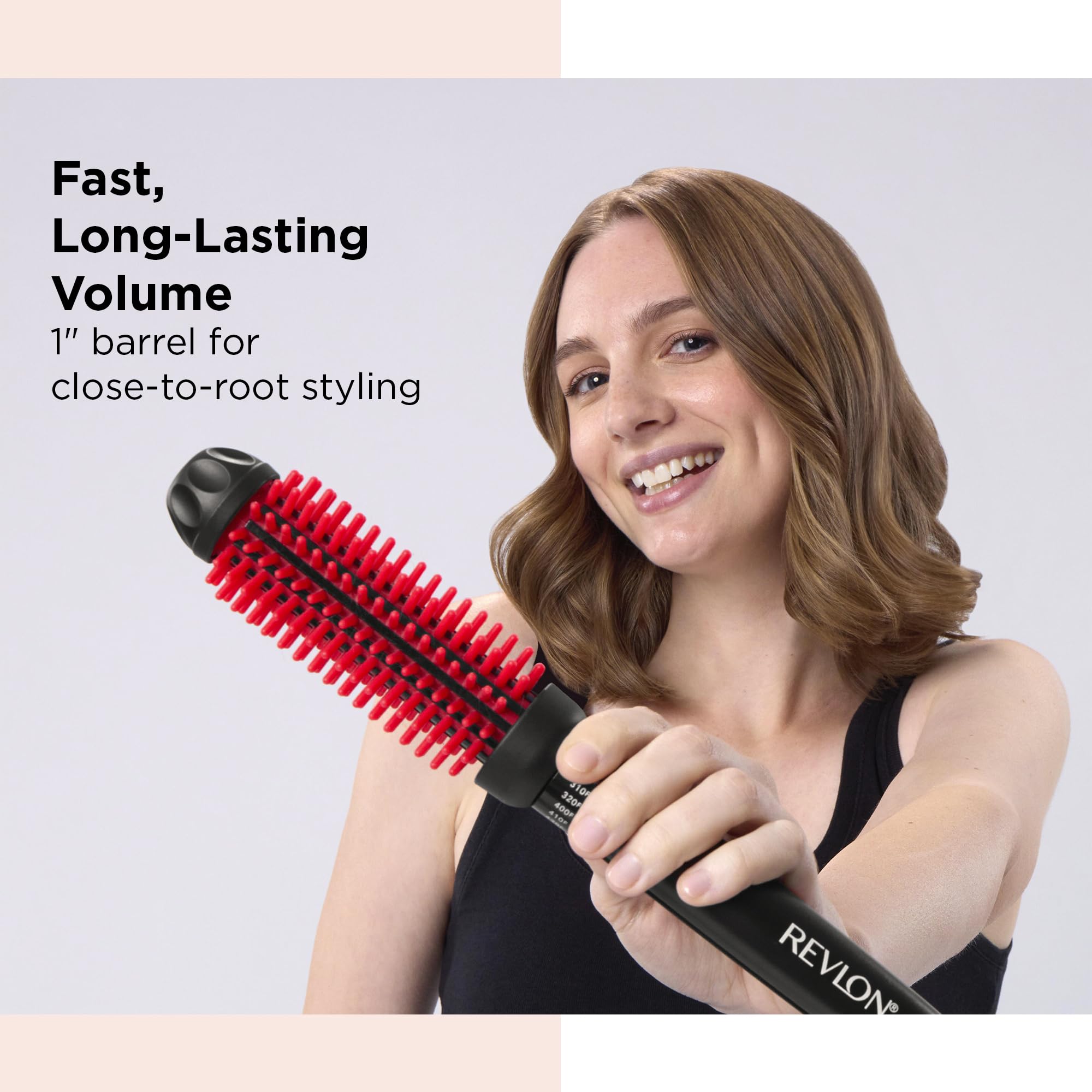 REVLON SmoothStay™ - Cepillo redondo con infusión de aceite de coco de 1 pulgada | Resultados voluminosos y brillantes