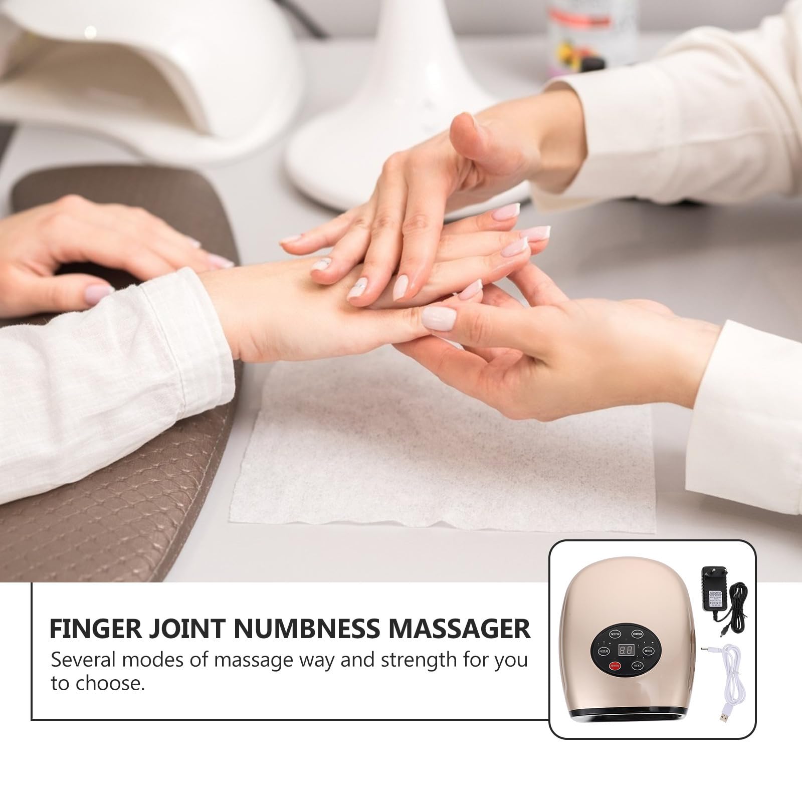Elektrisches Handflächenmassagegerät 2200mah 6w Gold | Kunststoff, 3 Stufen und 3 Modi, 5v 1a Ladeleistung, Leichtes Handgerät für Regelmäßige Anwendung