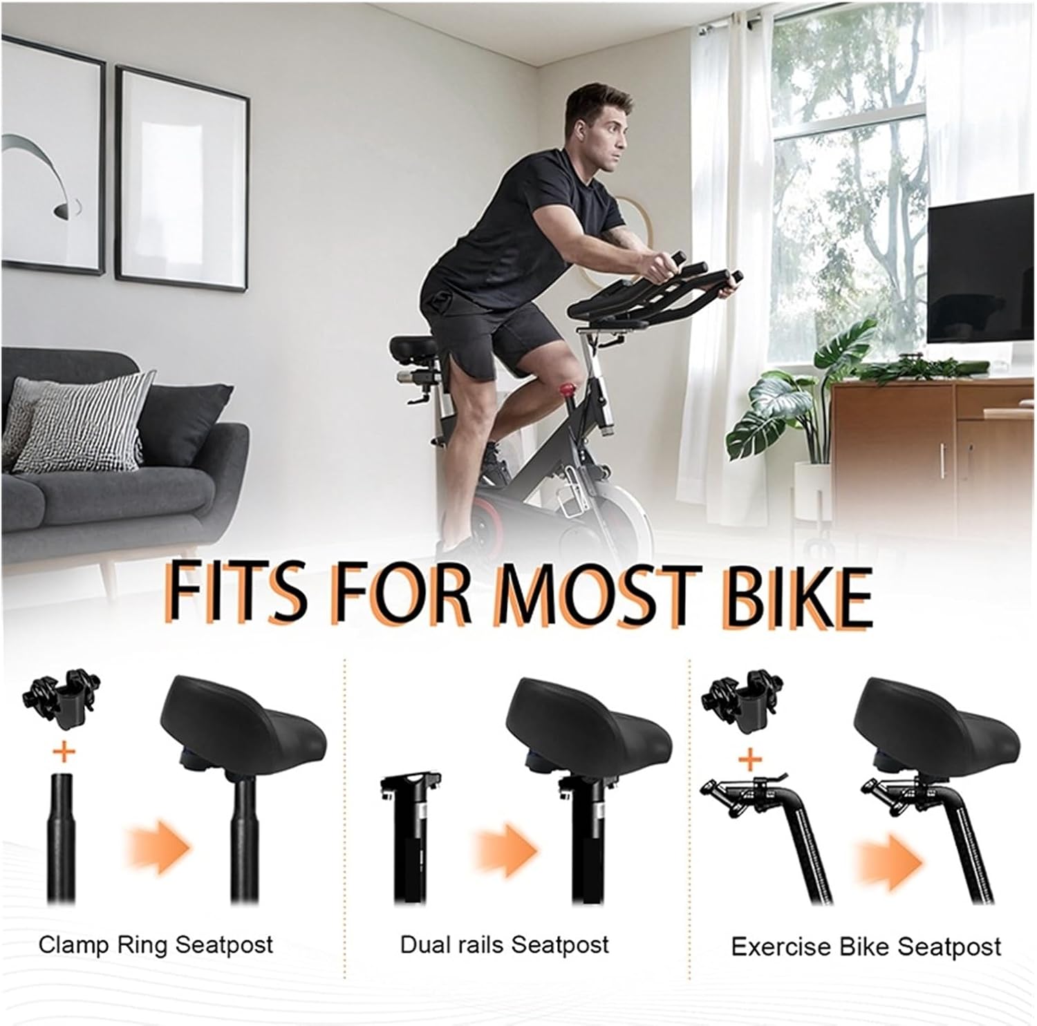 Oversized Bicycle Noseless Saddle Road Mountain Bike Widen Thicken Shockproof Ergonomic Comfortable Bike Seat