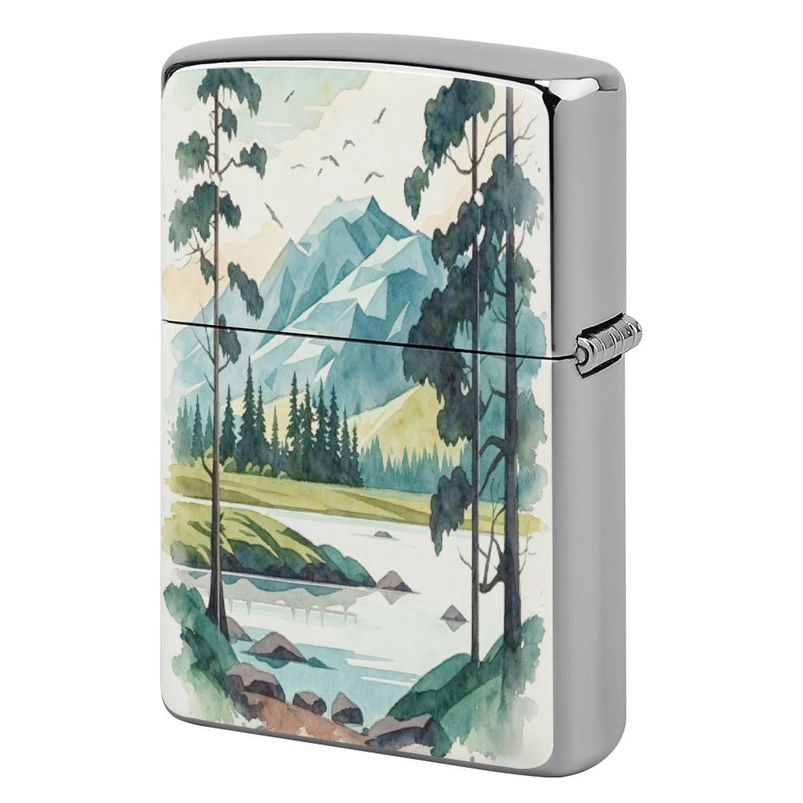 Btcowzrv Style Mesmerizing Mountain Metal Lighter Case Sleeve Cover Holder