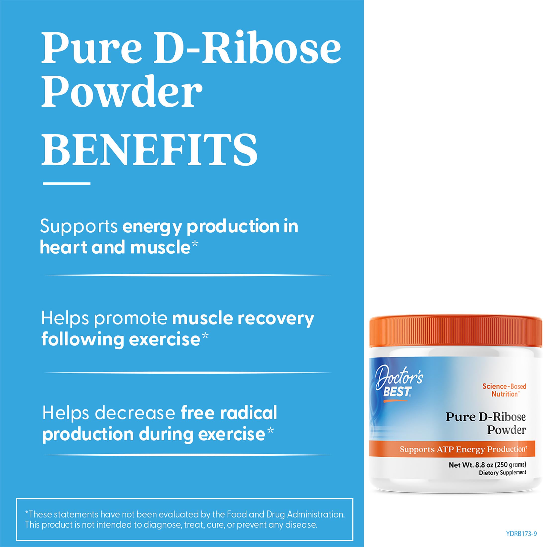 Doctor's Best Pure D Ribose Powder Supplement, Gluten Free, Vegan, 8.8 oz — Amazon image 3