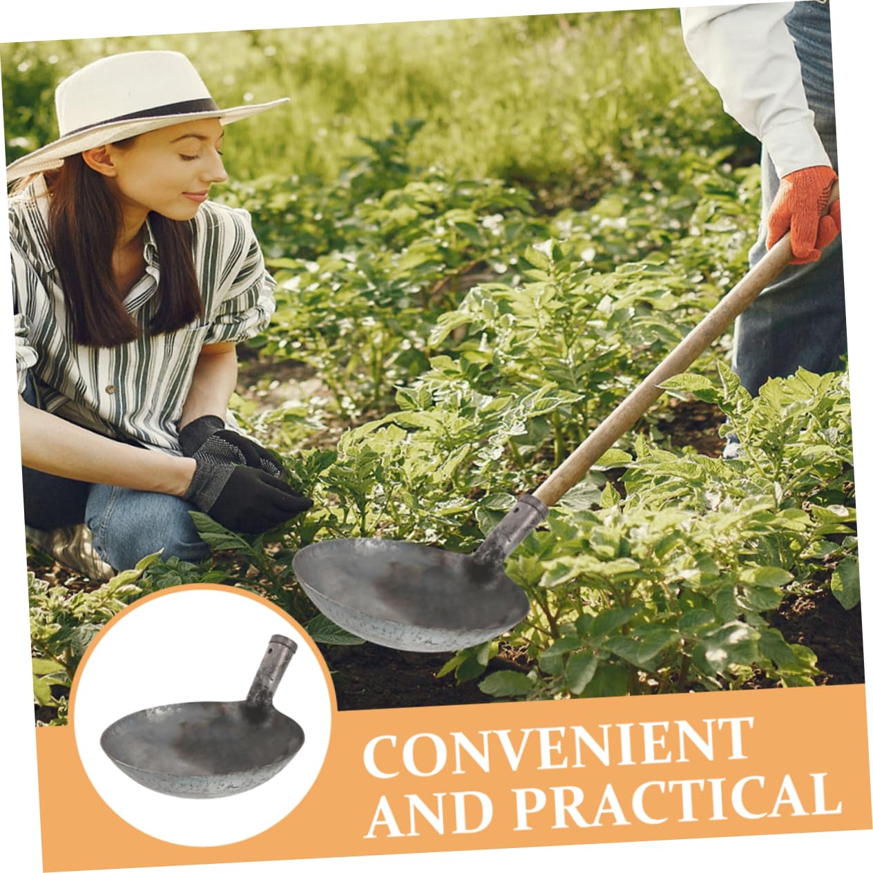 TOYANDONA Pala de Metal para Estiércol Reutilizable 24cm para Jardinería y Limpieza de Lodos en Pozos de Aguas Residuales Herramienta de Hierro Resistente