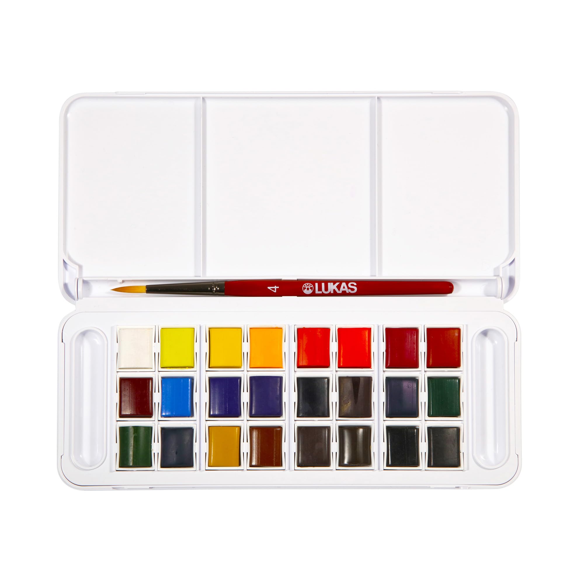 Aquarelle Lukas Studio 24 demi godets couleurs assorties debutant