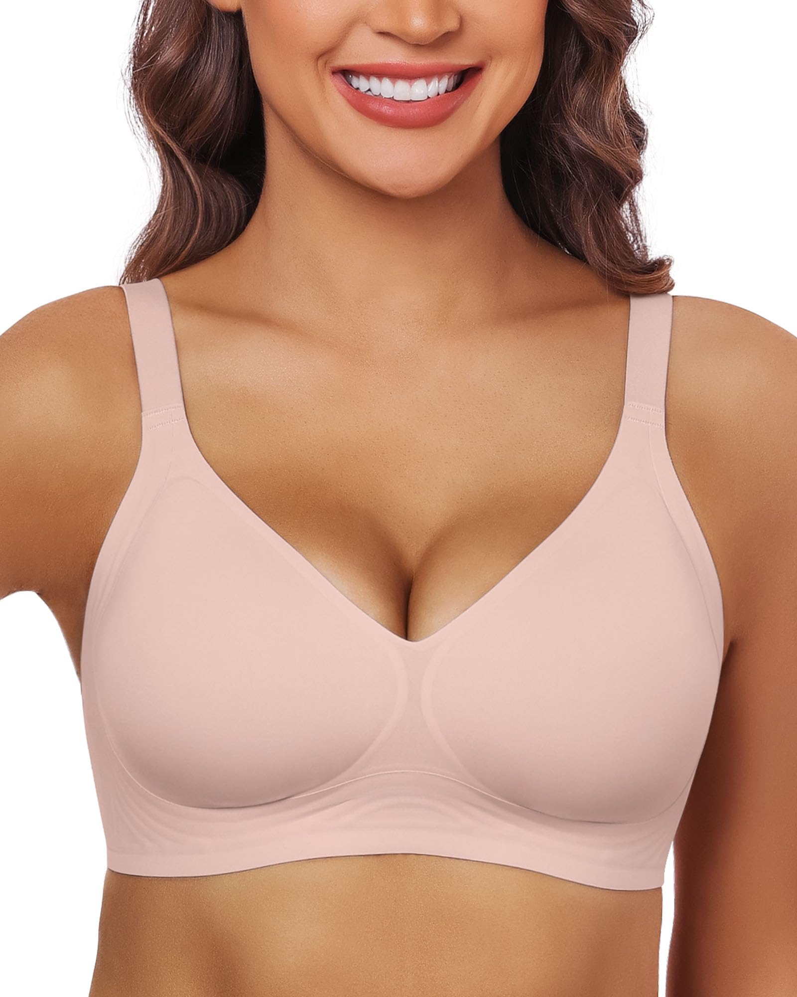 HORISUN Wireless Bras for Women Soft Comfortable No Underwire T Shirt Bra Full Coverage Bras with Support