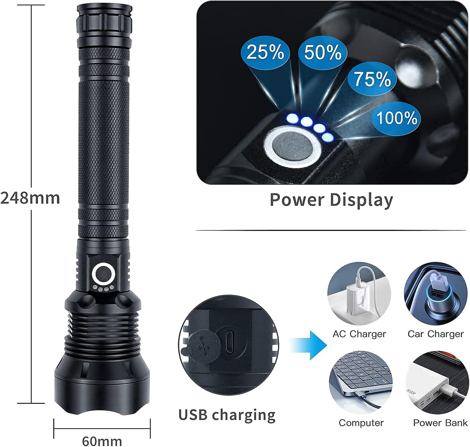 Rechargeable Flashlights Flashlight betteries Waterproof Image