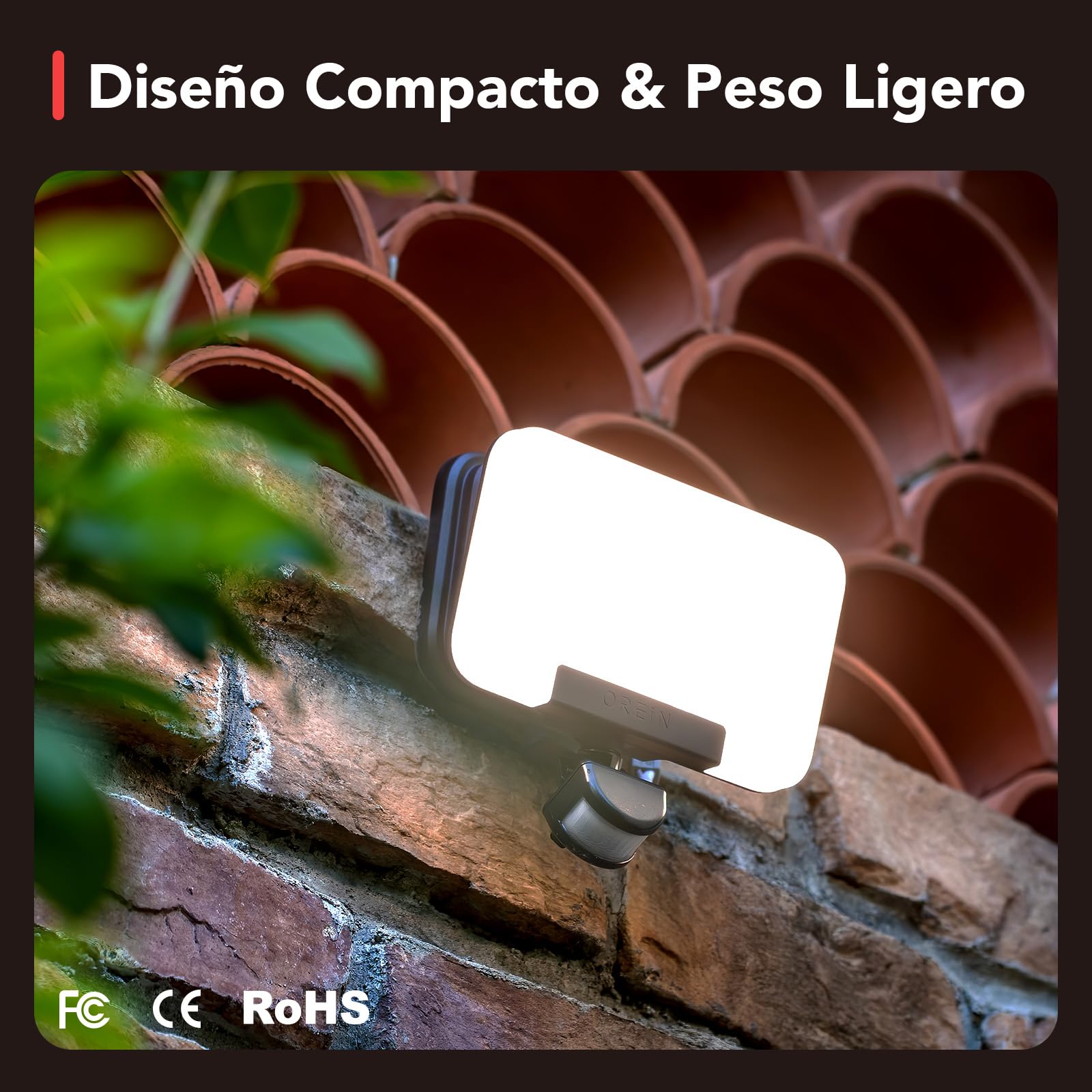 OREiN Foco LED con detector de movimiento para exteriores, 2800 lm, 2700/4000/6500 K, luz blanca cálida/neutra/fría, superbrillante, con 3 modos de iluminación, IP65, resistente al agua, 3 piezass