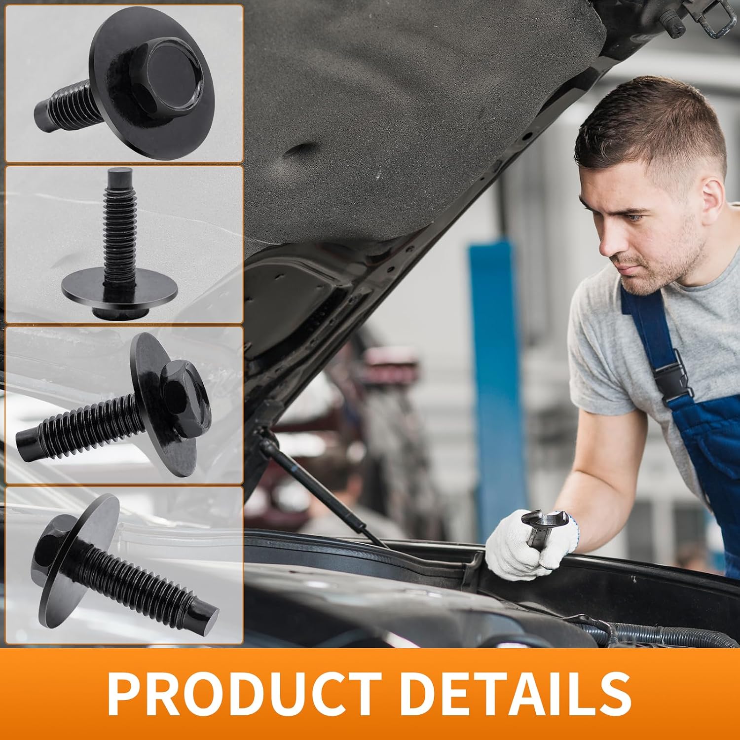 SECLUDE 20PCS M6-1.0 X 25MM Hex Head Bolts Bumper Fender Splash Shield Under Cover Hood 6mm Diameter 19.5mm Washer