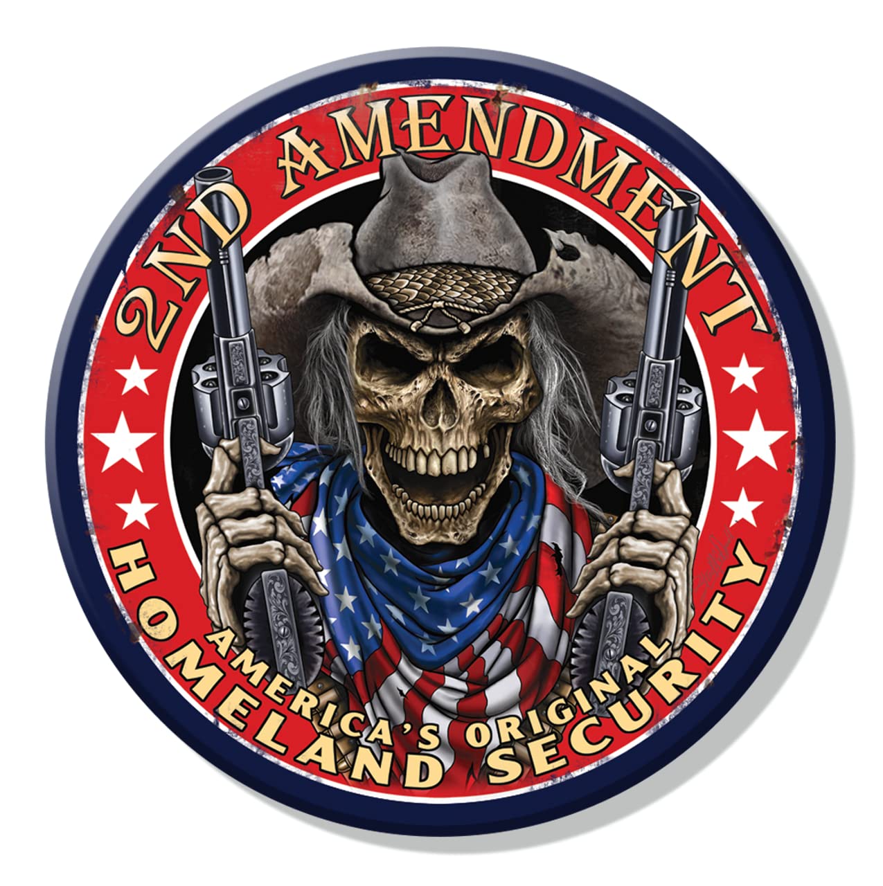 Desperate Enterprises 2nd Amendment Round Refrigerator Magnet - Funny Magnets for Office, Home & School - Made in The USA
