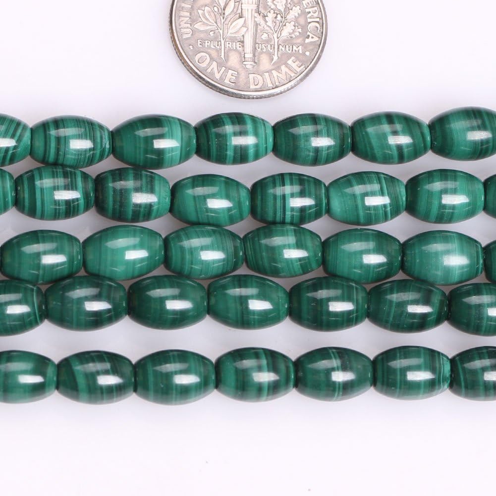 GEM-Inside Malanchite Gemstone Loose Beads Natural 6X9MM Olivary Crystal Energy Stone Power for Jewelry Making 15"