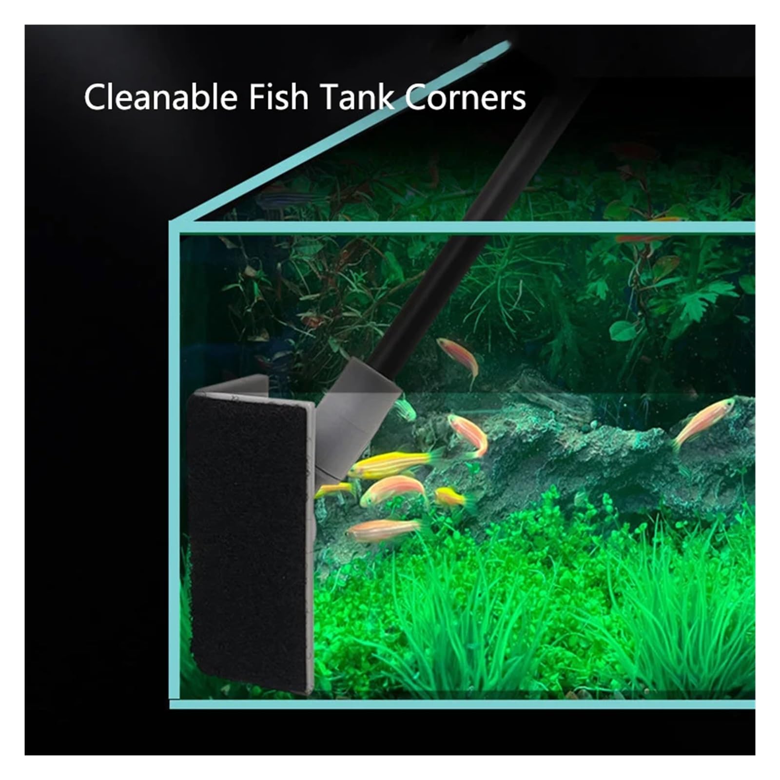 Pengchang Kit de Herramientas de Limpieza for Tanques de Peces de Acuario, Limpiador de Tanques de Algas, Limpiador de Acuario, rascador de Red for peceras, Accesorios de Esponja