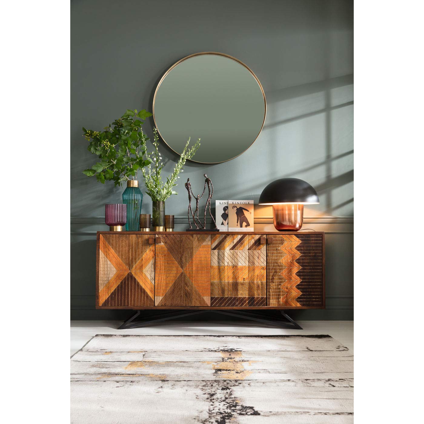 Kare Design figura decorativa Elements Happy Family, bronco, accesorio, escultura, decoración de estantería, arte moderno, 47x31x8cm | Estable, para el salón, versátil combinable