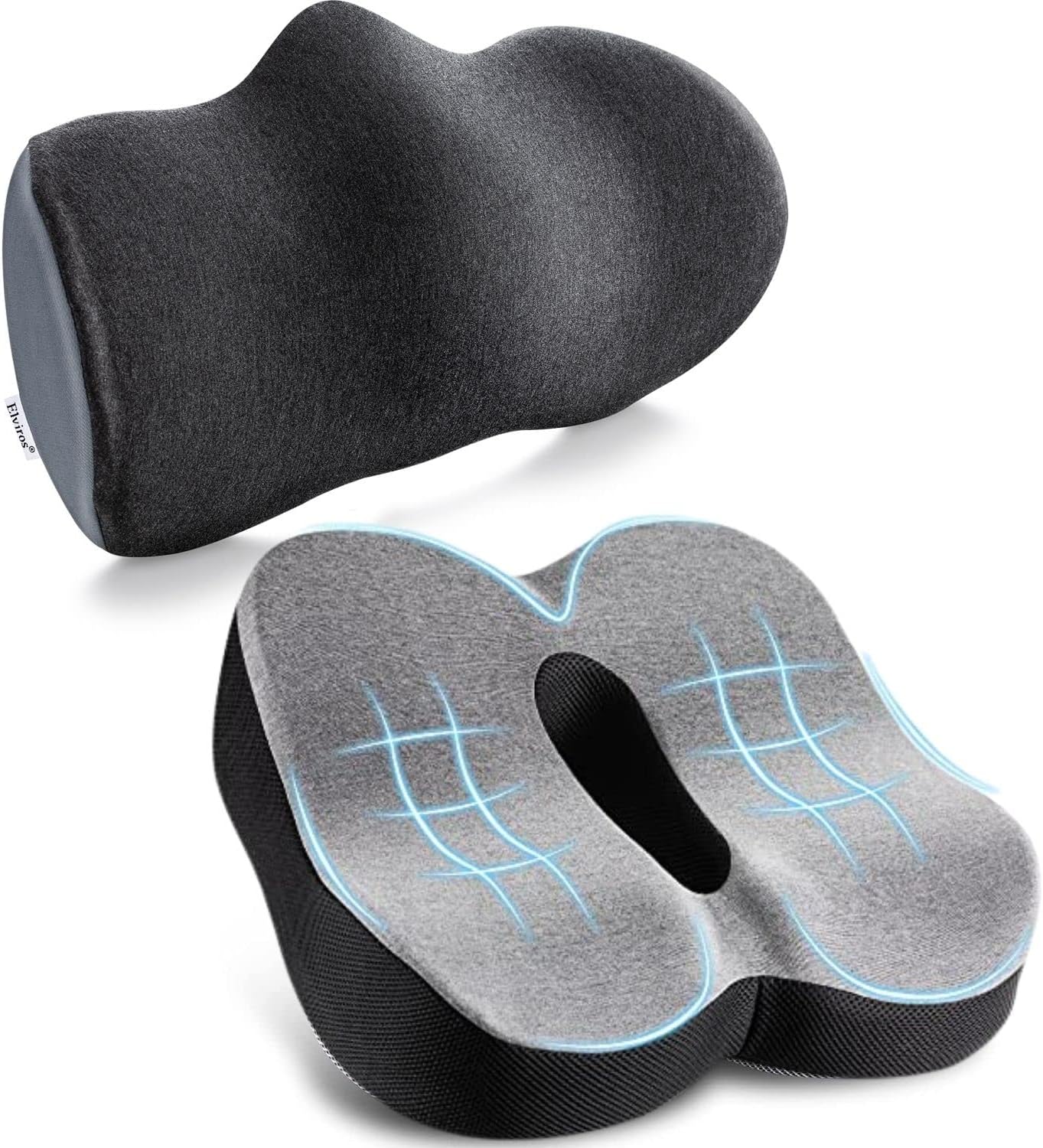 Elviros Chair Cushions, Adjustable Memory Foam Seat Cushion Adjustable Memory Foam