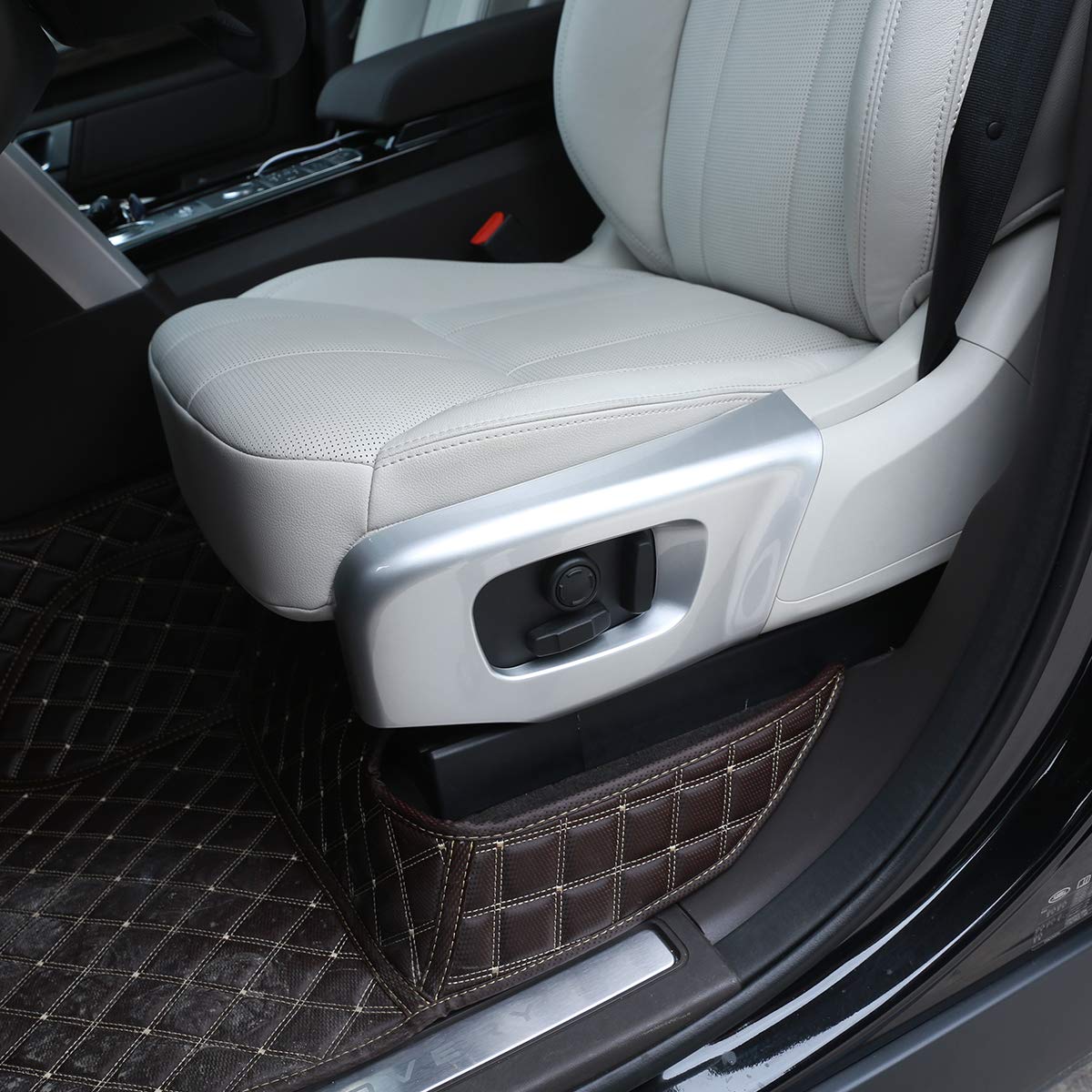 YIWANG ABS Chromowana osłona boczna na siedzenie samochodowe ramka 2 szt. do Discovery 5 2017 2018 2019, do RangeRover Sport 2018 2019, do RangeRover Velar akcesoria samochodowe