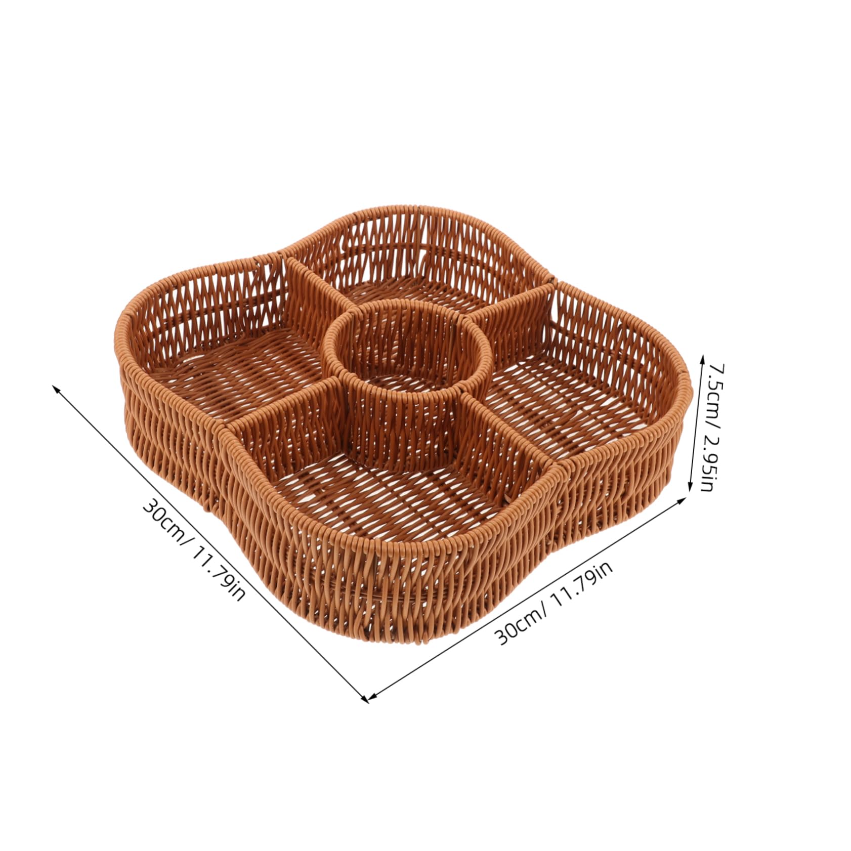SOLUSTRE Woven Basket Kitchen Utensil Food Presentation Rustic Decorative Box Home Decor Storage Box Multifunctional