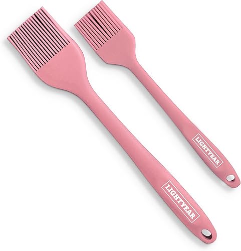 Miniatura 10 de Lightyear Juego de cepillos de silicona para repostería (2 piezas) Cepillo de aceite resistente al calor de 450 °F para tu cocina, ideal para Rojo