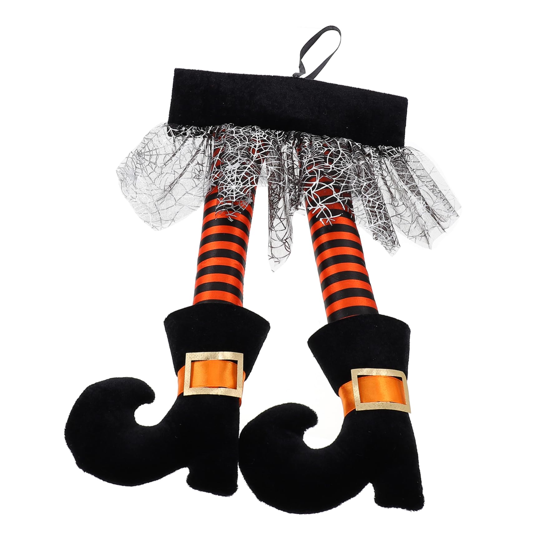 HOOTNEE 1pc Halloween Witch Leg Door Pendant Unique -Legged Boot Decoration for Festival Parties Stylish Home Decor Premium Cloth Material Mysterious Atmosphere