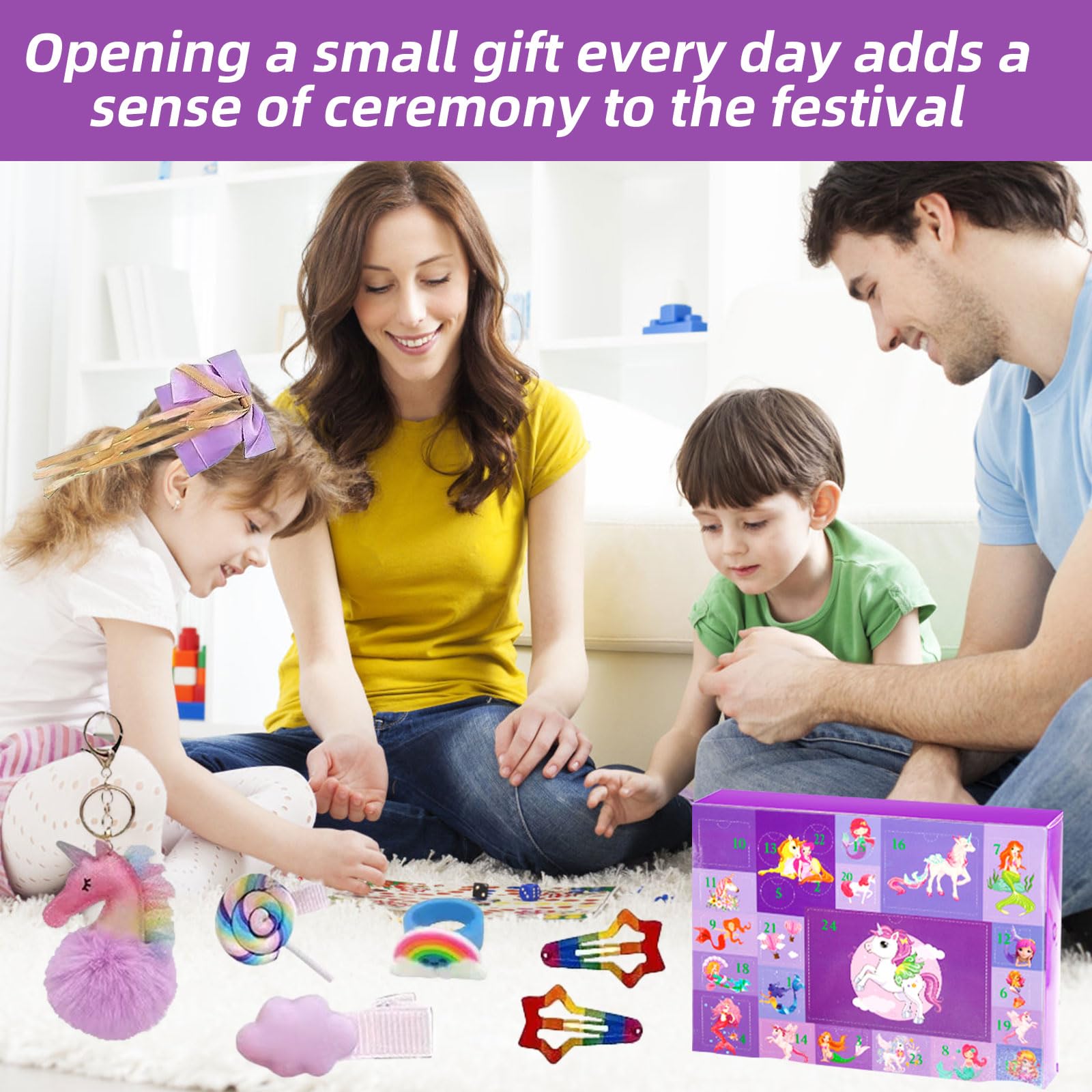 Ayizhiniu Calendrier De L'Avent Licorne 2024 Pour Filles - 24 Jours De Surprises Magiques Avec Accessoires Et Thème Féerique