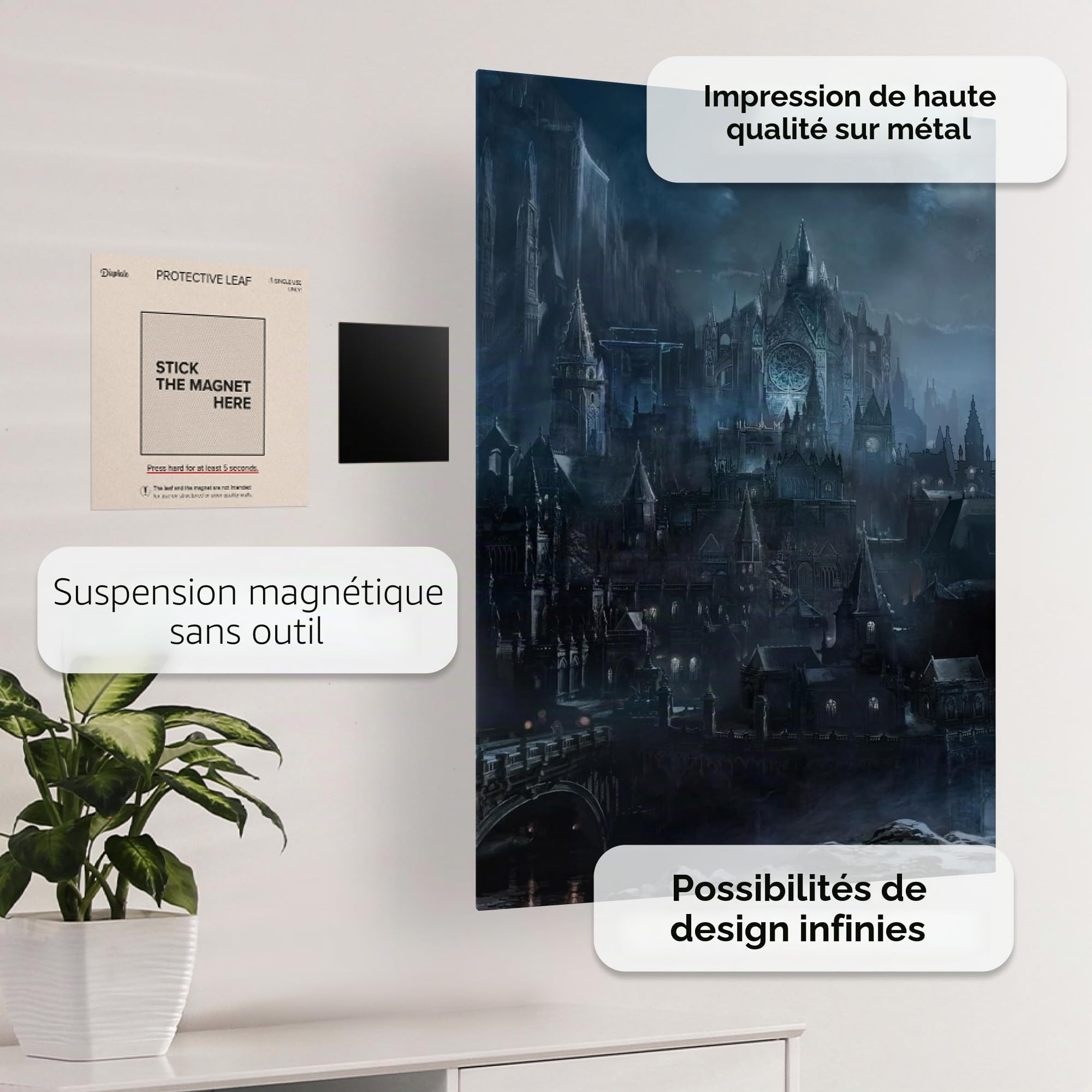 Displate Affiche Métallique Dark Souls - Lordran - Irithyll of Boreal Valley - Déco Maison Chambre - Cadeau - Decoration Murale Salon Metal Poster 32 cm x 45 cm