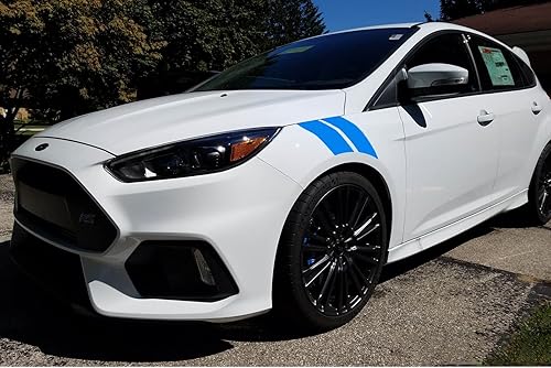 Miniatura 7 de Xotic Tech 4X Blue 21.22 x 3.54 pulgadas, sin arrugas, con marcas de hash mark para guardabarros delanteros, carreras de rally de doble rayas de