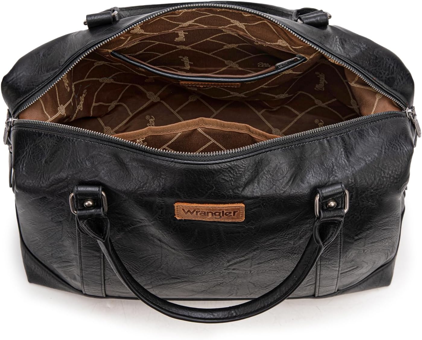 Wrangler Duffel Bag Large Travel Weekender Bag for Women Waterproof Carry on Overnight Bag for Gym,Trips,Weekends,Black - Image 5