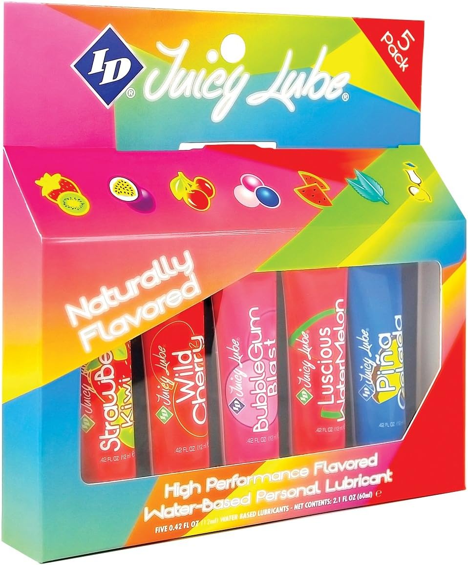 ID Lubricant Assorted Water Based Flavoured Silicone Tube Lubricant 5 Pack