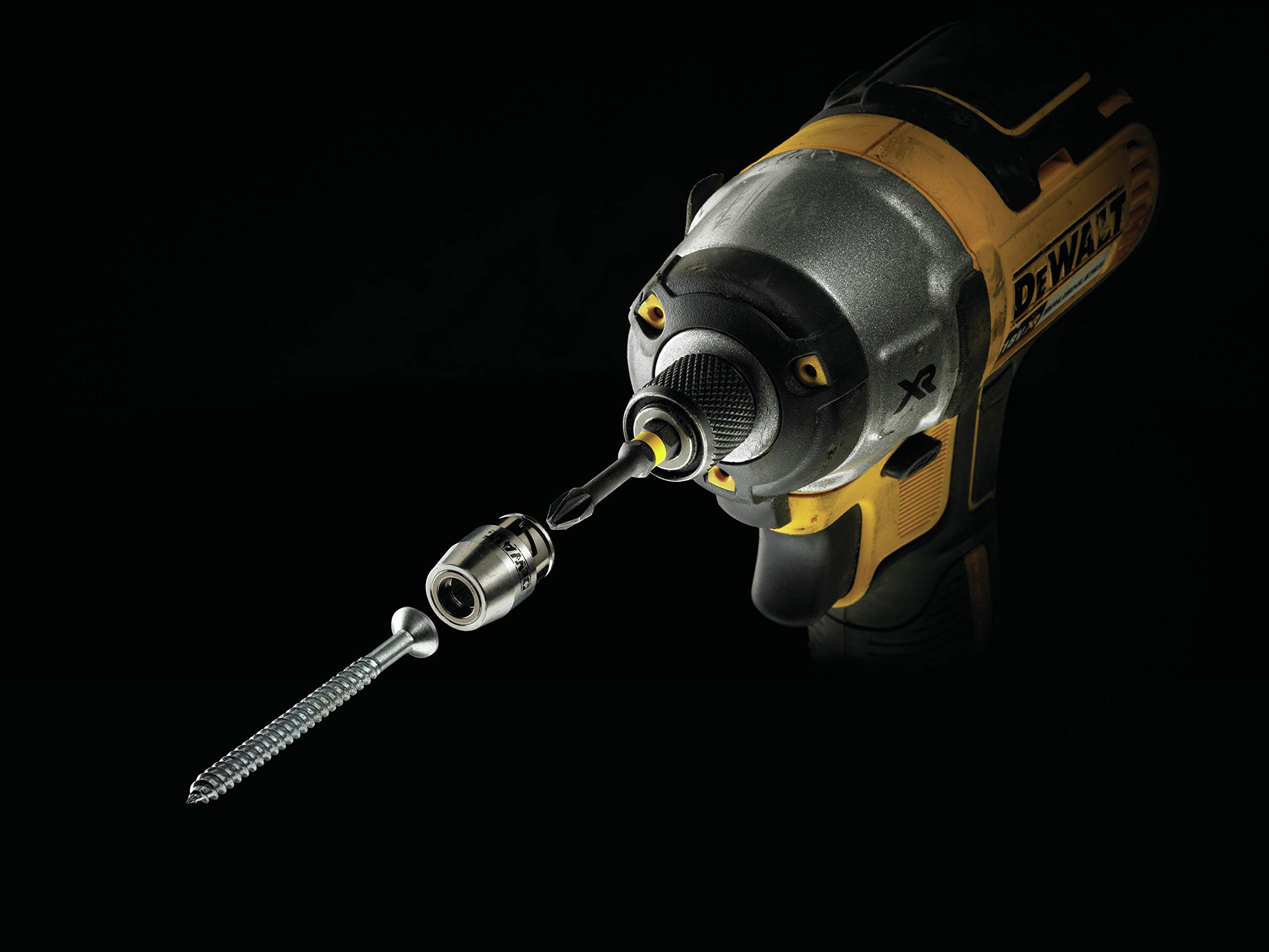 DeWalt DT70536T-QZ Puntas Ph2 x 2 50 mm adaptador magnético con bloqueo, Negro y amarillo, negro y amarillo
