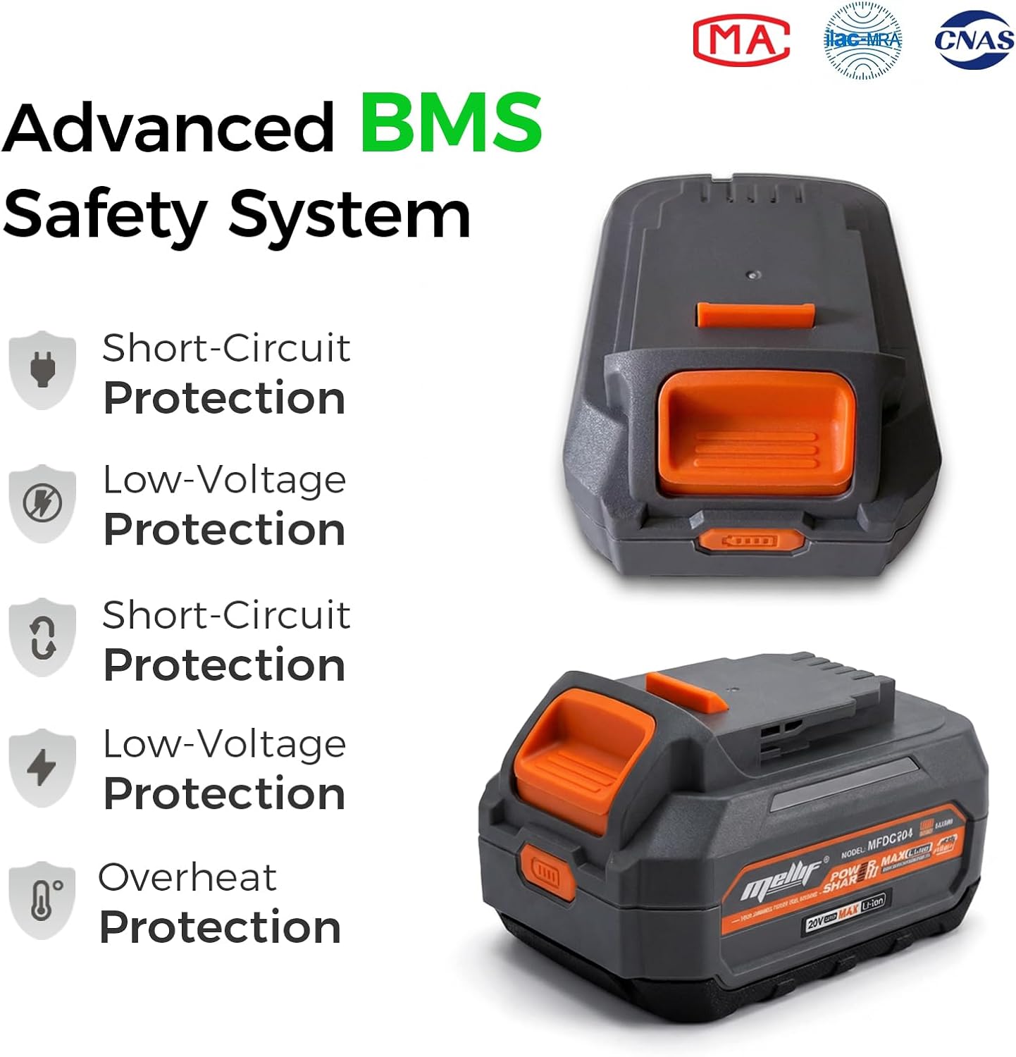 Mellif 20V 4.0Ah Li-Ion Battery and Fast Charger Kit