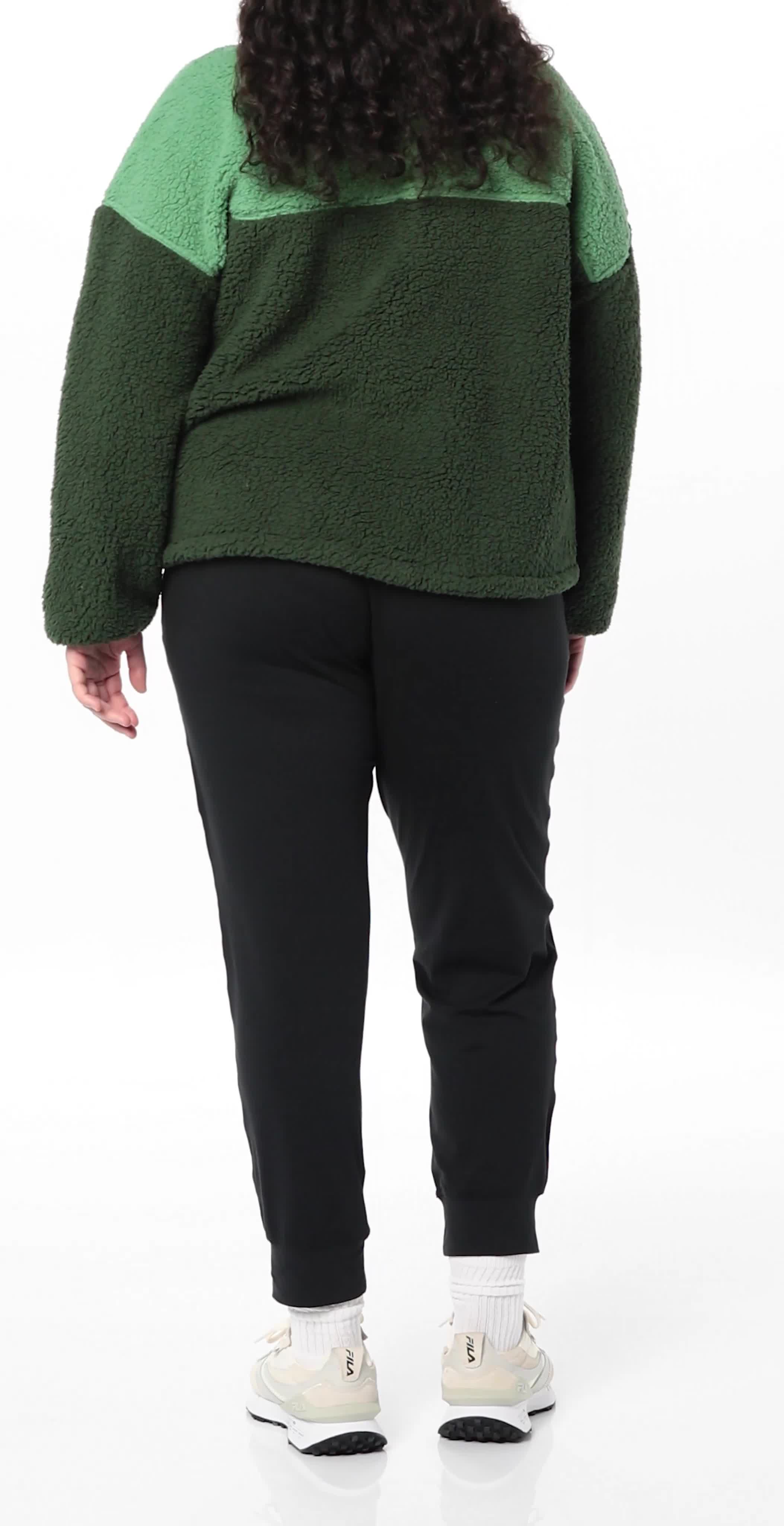 Yanekop Giacca In Pile Sherpa Donna – Corta Con Bottoni E Tasche, Colore Verde Viola Bianco (Taglia S)