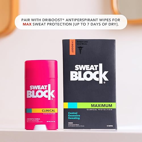 Miniatura 7 de SweatBlock Clinical Strength - Desodorante antitranspirante para mujeres con aroma de coco y vainilla, paquete de 2 unidades de protección de 48