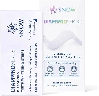 SNOW DiamondSeries Whitening Strips 14CT - Dissolvable, Enamel-Safe Strips for Sensitive Teeth, Quick Professional Whitening