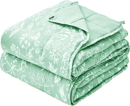 Miniatura 37 de yescool - Manta con peso, 20 libras, para adultos, fresca, transpirable, con cuentas de cristal prémium, lavable a máquina, para dormir, 190-210