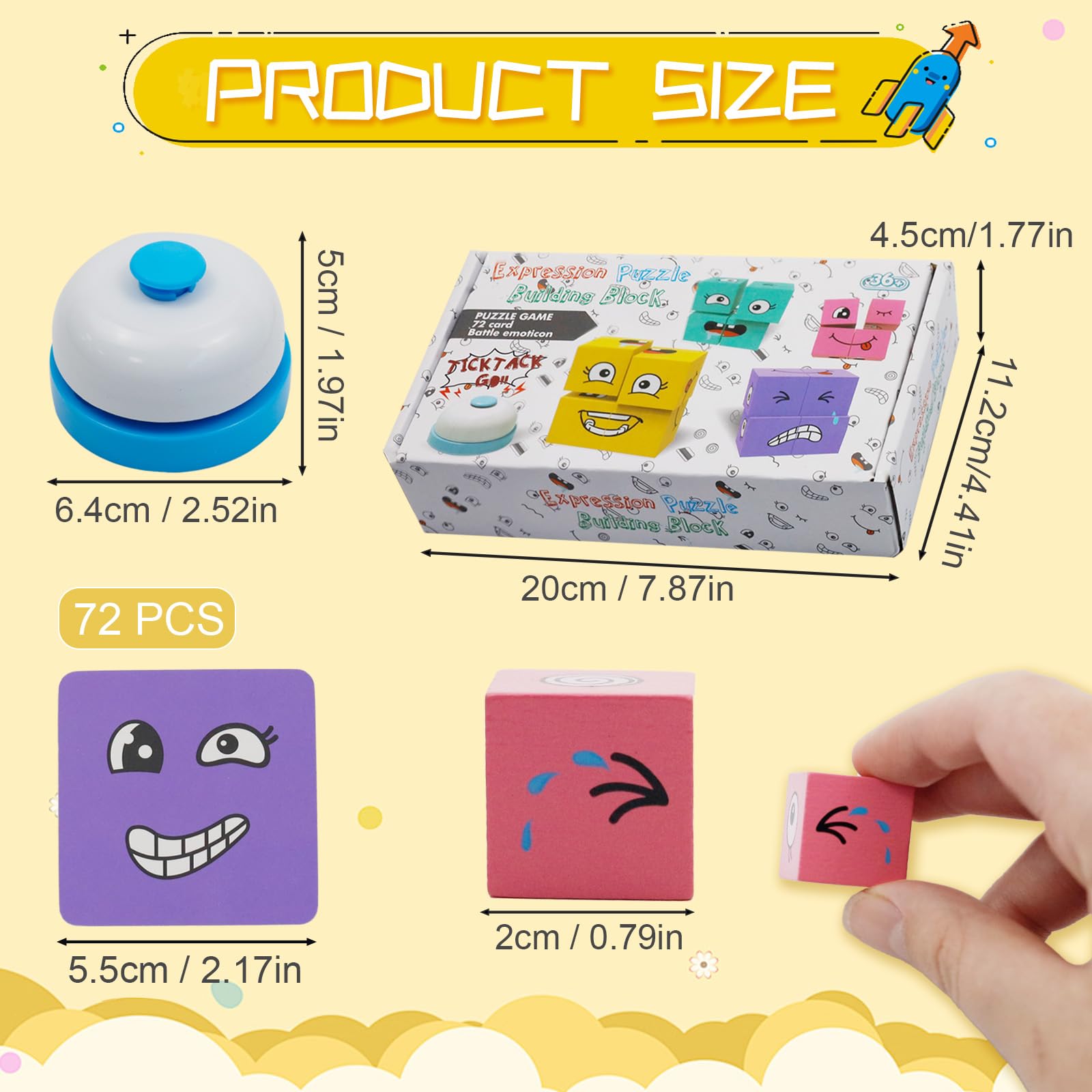 Cubo Magico Facce Emoji - Gioco Educativo Bambini Con Campana - Foto 9