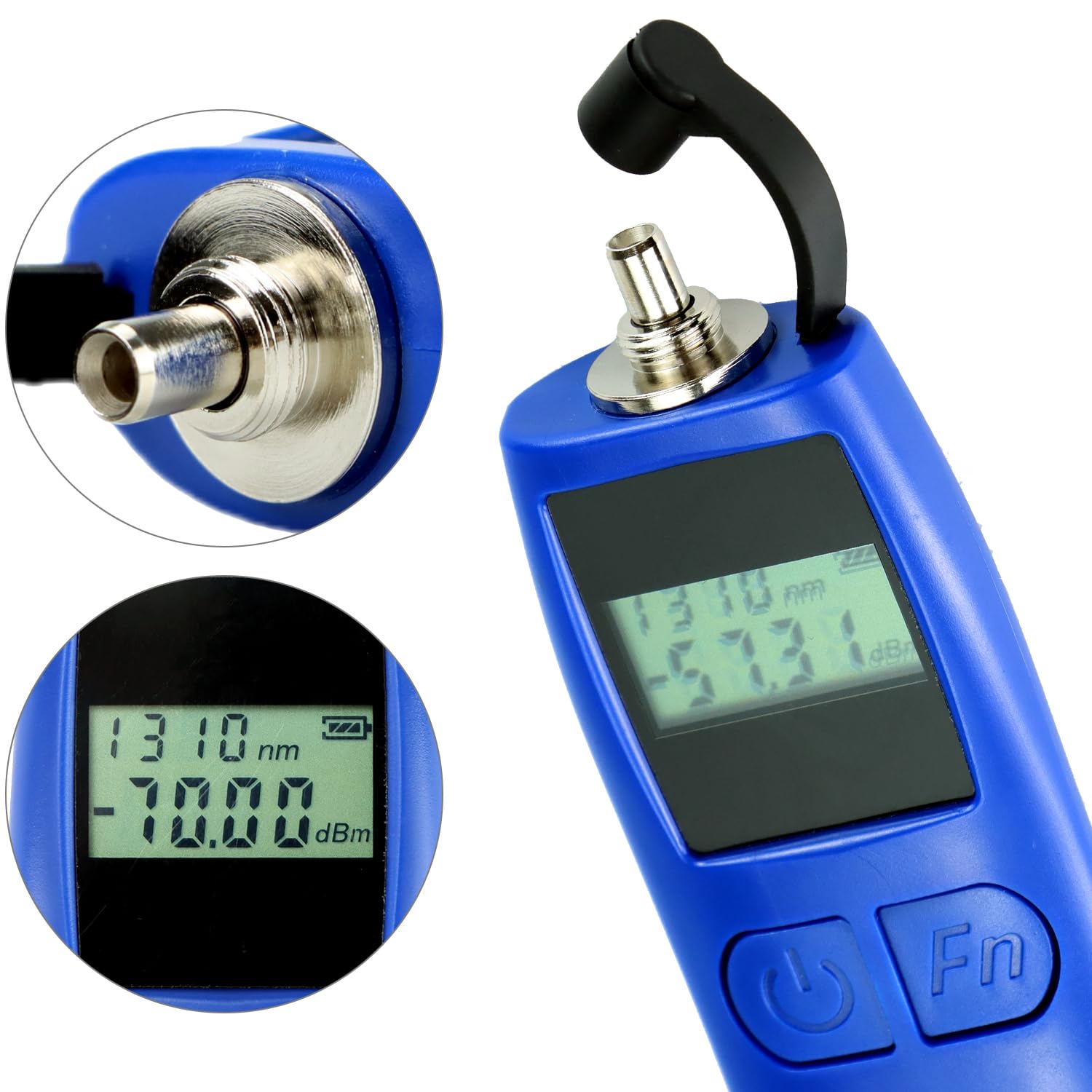 QWORK® Misuratore di potenza ottica portatile -70~+10 dBm - 6 lunghezze d'onda calibrate 850-1625 nm - Alta precisione ed efficienza energetica